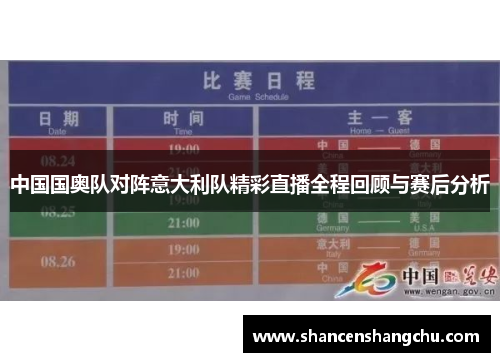 中国国奥队对阵意大利队精彩直播全程回顾与赛后分析